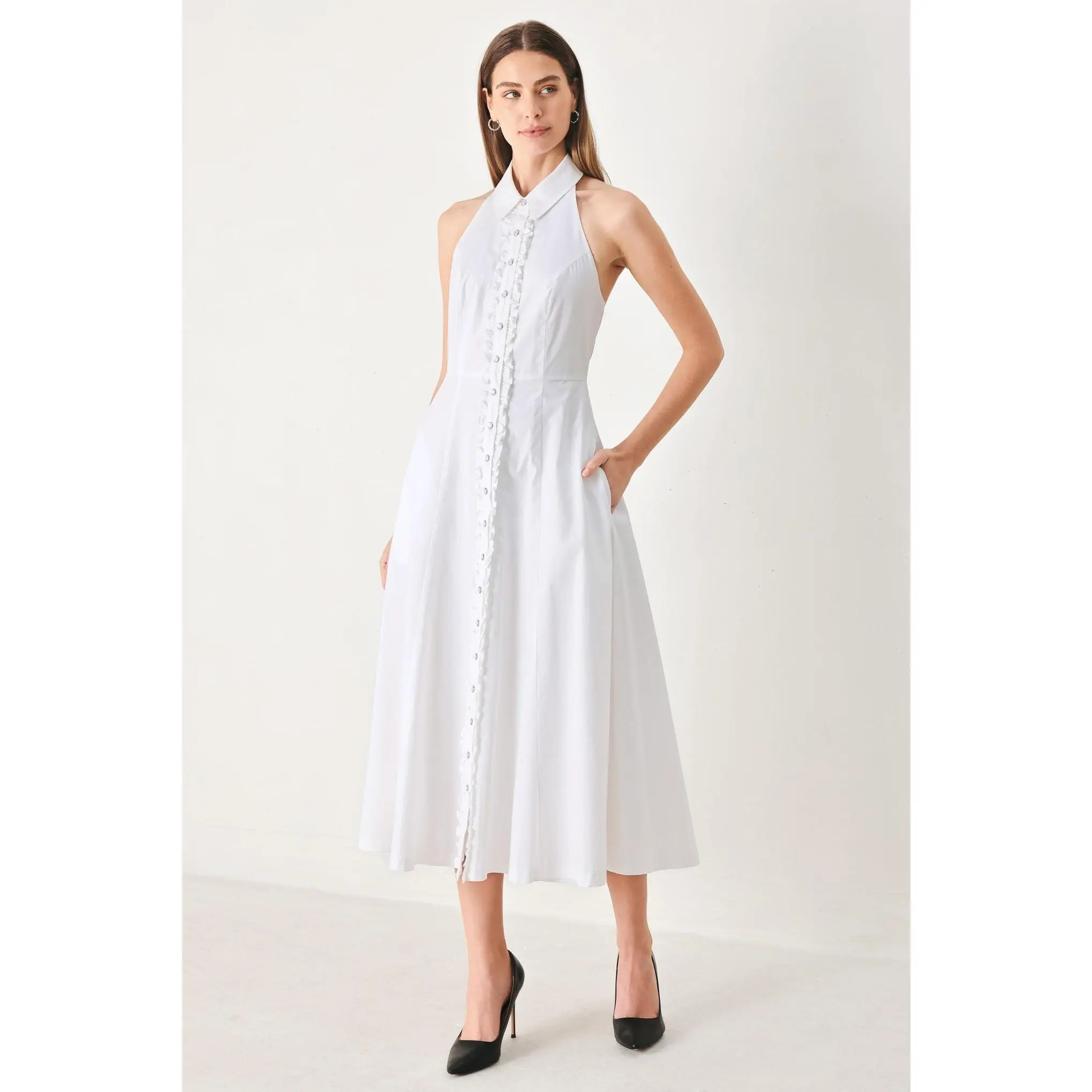 ANGEL CHARM WOVEN MIDI DRESS