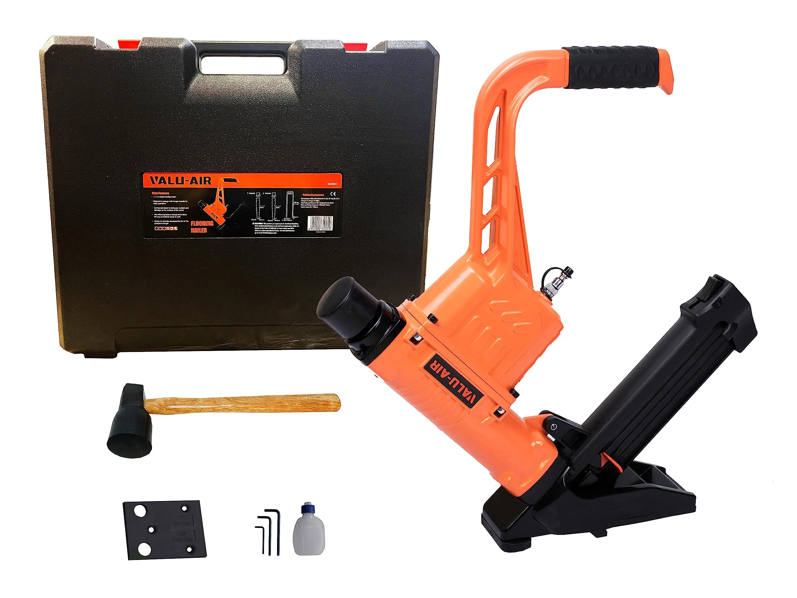 Valu-Air 3-in-1 Cleat Nailer & Stapler Tool, Ideal for Hardwood Flooring (Power Nail Gun for Tools & Hardware)
