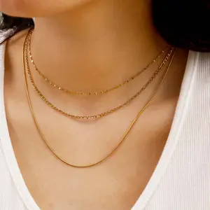 Multi-layered necklace golden clavicle chain women's jewelry fashion accessories