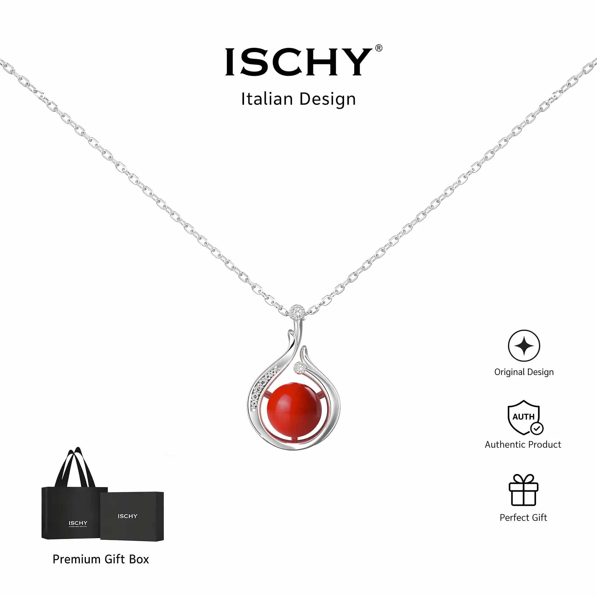 iSchy Bead Teardrop Pendant Necklaces for Women, Hypoallergenic Adjustable Chain Fashion Jewelry for Daily Wear Wedding Party