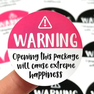 Cute & Warning Stickers, 120pcs Happy Mail Labels, Thank You Packaging Stickers, Adorable Gift Wrapping Seals