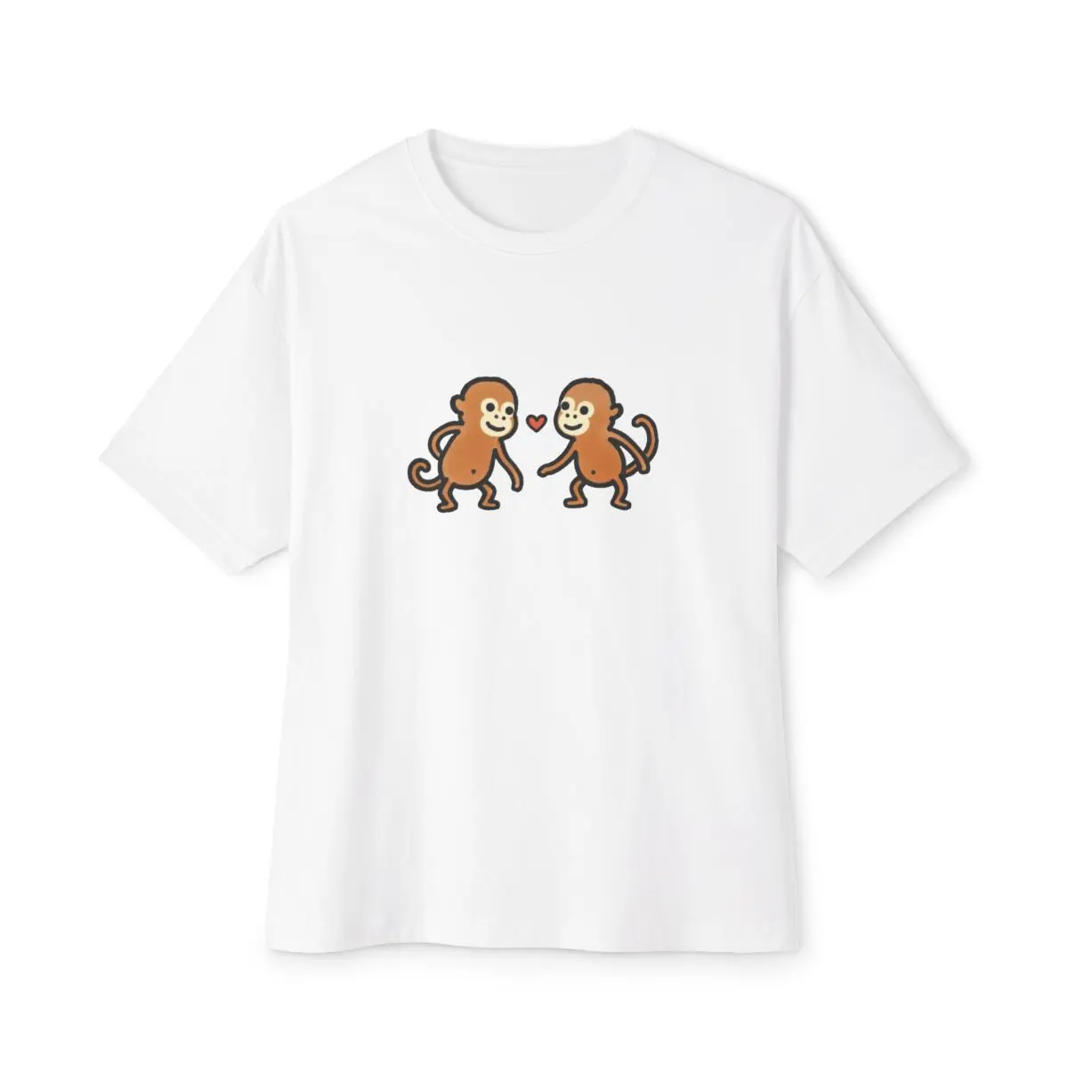 Men's Short-Sleeve Boxy T-Shirt, Lover Monkeys Design
