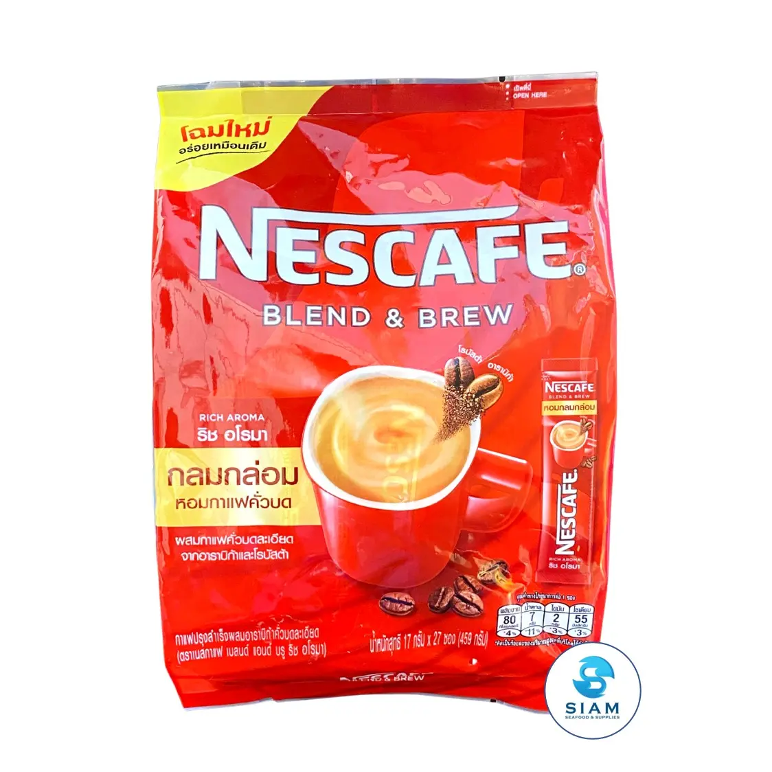 Nescafe Instant Coffee 3-in-1 Rich Aroma (Pack of 27 packets, 16.2 oz) กาแฟปรุงสำเร็จ ริช อโรมา เนสกาแฟ