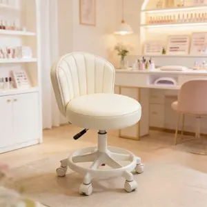 Wheelchair, vanity swivel chair, height-adjustable backrest chair, ergonomic computer chair, Computer desk chair, flexible and easy to clean. Essential for vanity tables, bedrooms, beauty and nail care, and long hours of office work