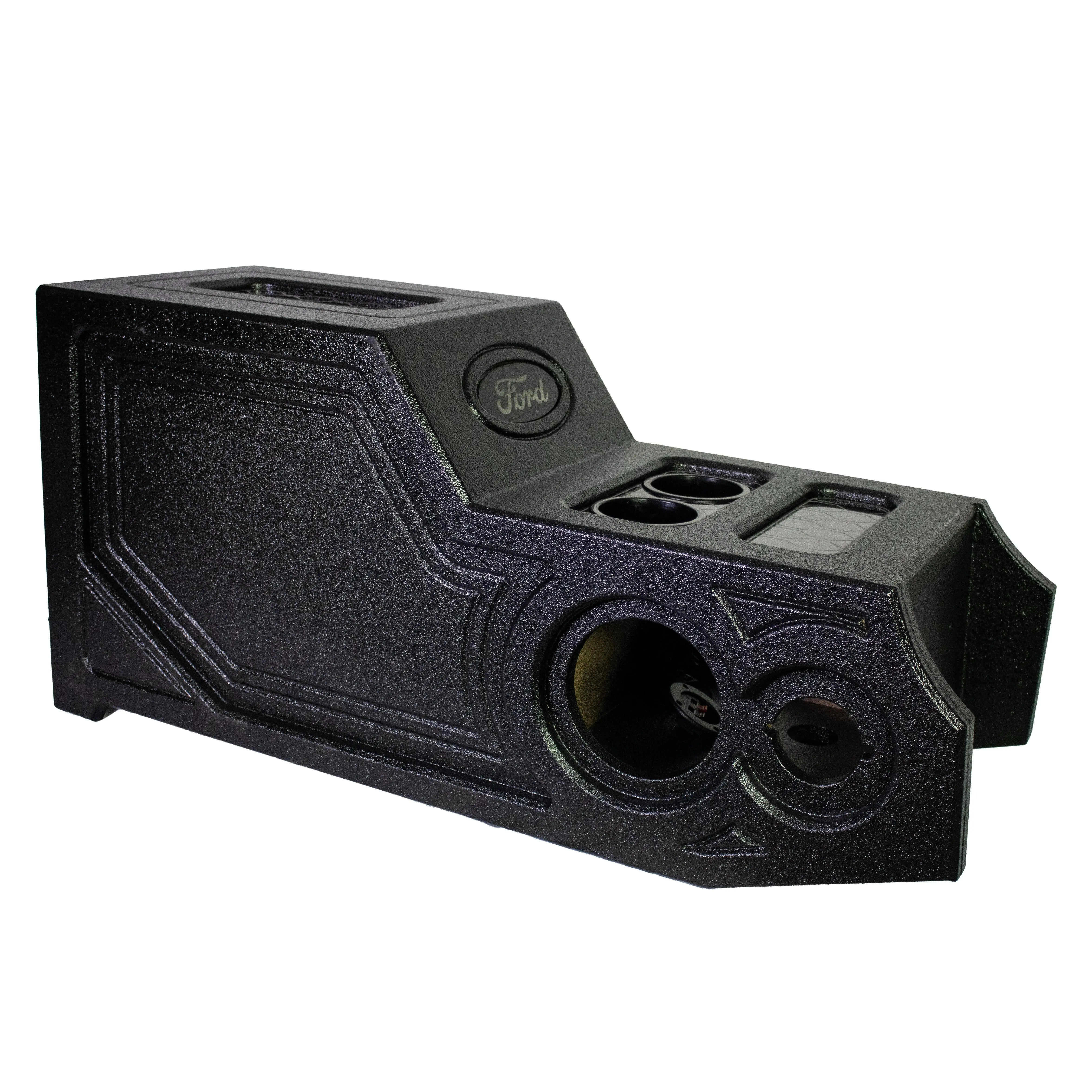 SSFORD-CON97 Car Audio Center Console Subwoofer Enclosure - Fits 1997-2003 Ford Trucks, 12" Subwoofers, Dual 6.5" Speakers, Tweeters, Car Stereo Speaker