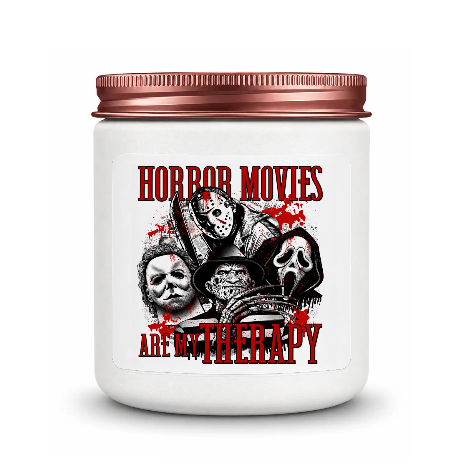 1Pc Handmade Soy Candle, Horror Movies Scented Candle, Natural Soy Wax, Funny Horror Fan Gift, Halloween Candle, Gift for Horror Movie Lovers, Hand Poured Home Fragrance