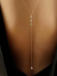 「Elegant Water Drop Tassel Back Chain Body Jewelry,💃 Perfect for Women's Wedding Dresses, Versatile Accessory for Any Occasion」
