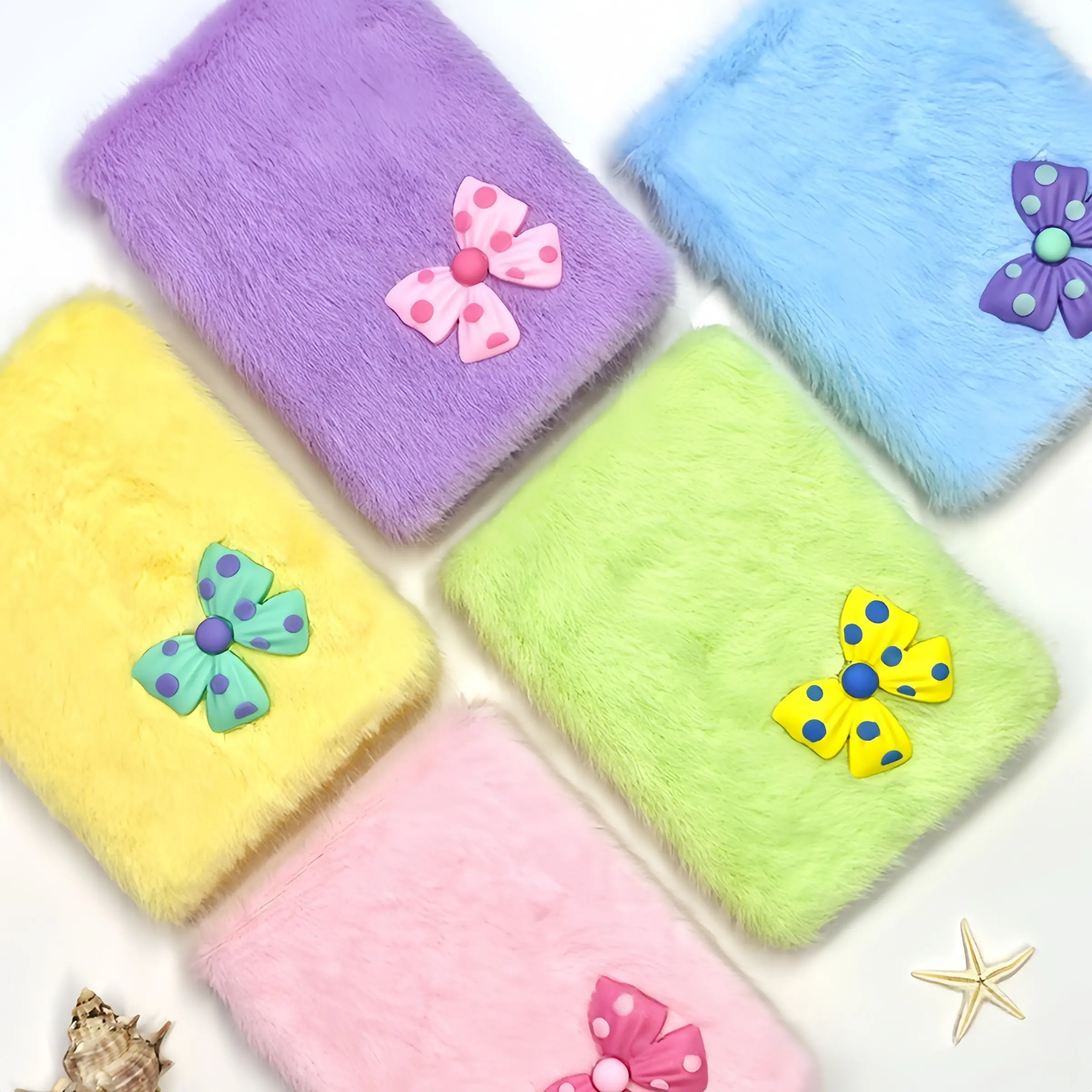 Candy Color Butterfly Plush Pocket Notebook A7 Size, Lined Pages, Durable Design, Ideal for Daily Use, Creative Expression Journal