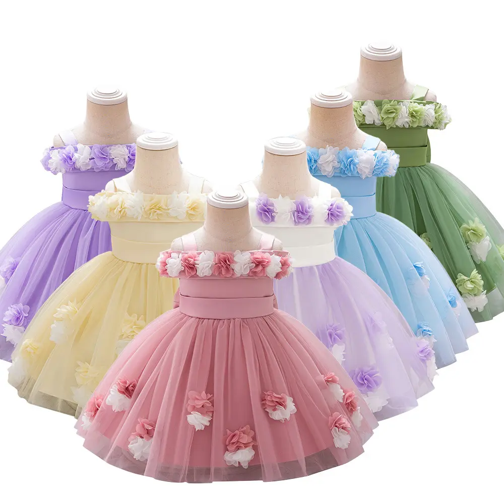 2025 Adjustable Floral Christening Gowns |       3-Layer Tulle Princess Dresses for 1st Birthday & Weddings ​