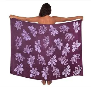 2 YARDS HAWAIIAN PRINT RAYON SARONG - Purple Sarong