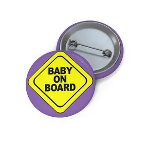 Baby on Board Pin Button - Purple
