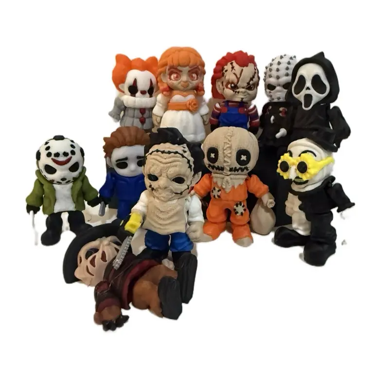 Mini Plastic Horror Figurines - Halloween Home Office Desktop Ornaments, Halloween Aesthetic Collectible Gifts for Spooky Fun