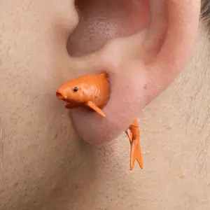 Koi Fish Earrings • Hand-Painted • 3D Printed • Quirky • Funny • Weird • Gift