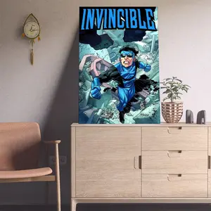 Invincible variant poster, superhero wall art, sci-fi home decor, comic book decor, Omnipotent Man artwork, anime hero print