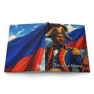 Jean Jacques Dessalines portrait Hardcover Journal | Haitian flag, revolutionary leader