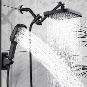 Modern 12 Inch High Pressure Shower Head Set, Adjustable Handheld Spray, Extensible Arm, Leak-Proof Design, Wall Mounted, Plastic Material, High Pressure Showerhead