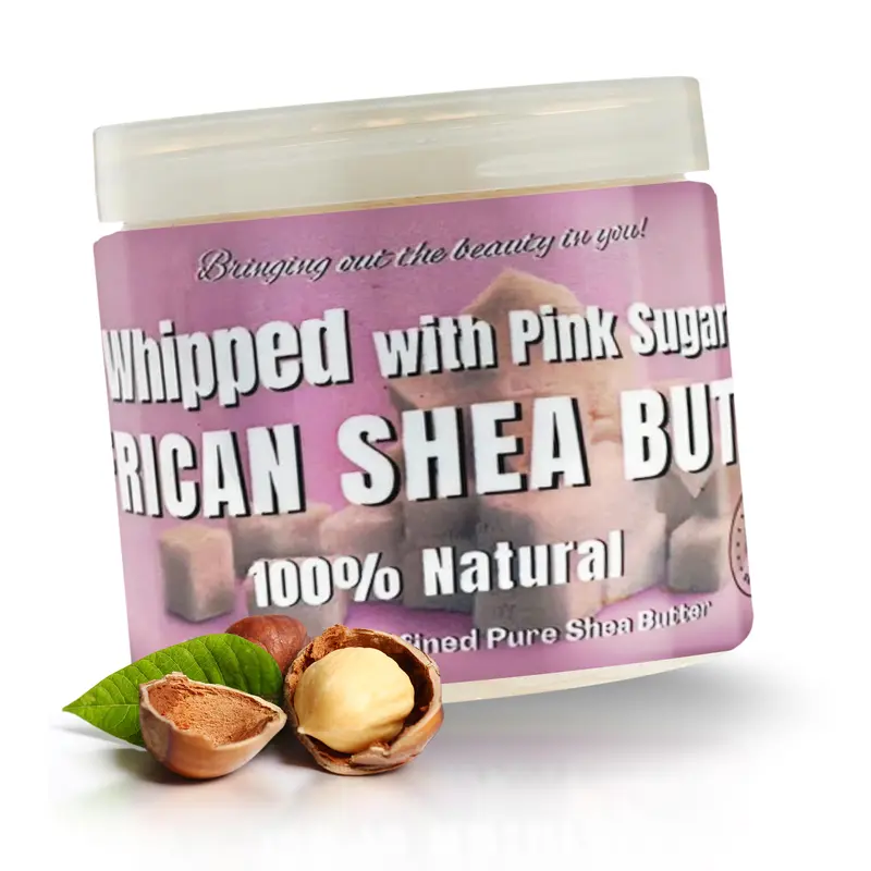 Whipped Shea Butter - Pink Sugar - 100% Pure & Natural African Shea Butter - Ultimate Handcrafted Moisturizer with Essential Vitamins for Radiant Skin and Luscious Hair