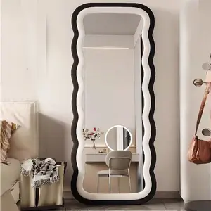 Soft Pack Full-Length Mirror with Stand, Floor-Standing Body Mirror, Wall-Mounted Home Dormitory Bedroom Hotel Bathroom Large Mirror, Living Room and Closet Wardrobe Hanging Mirror Use