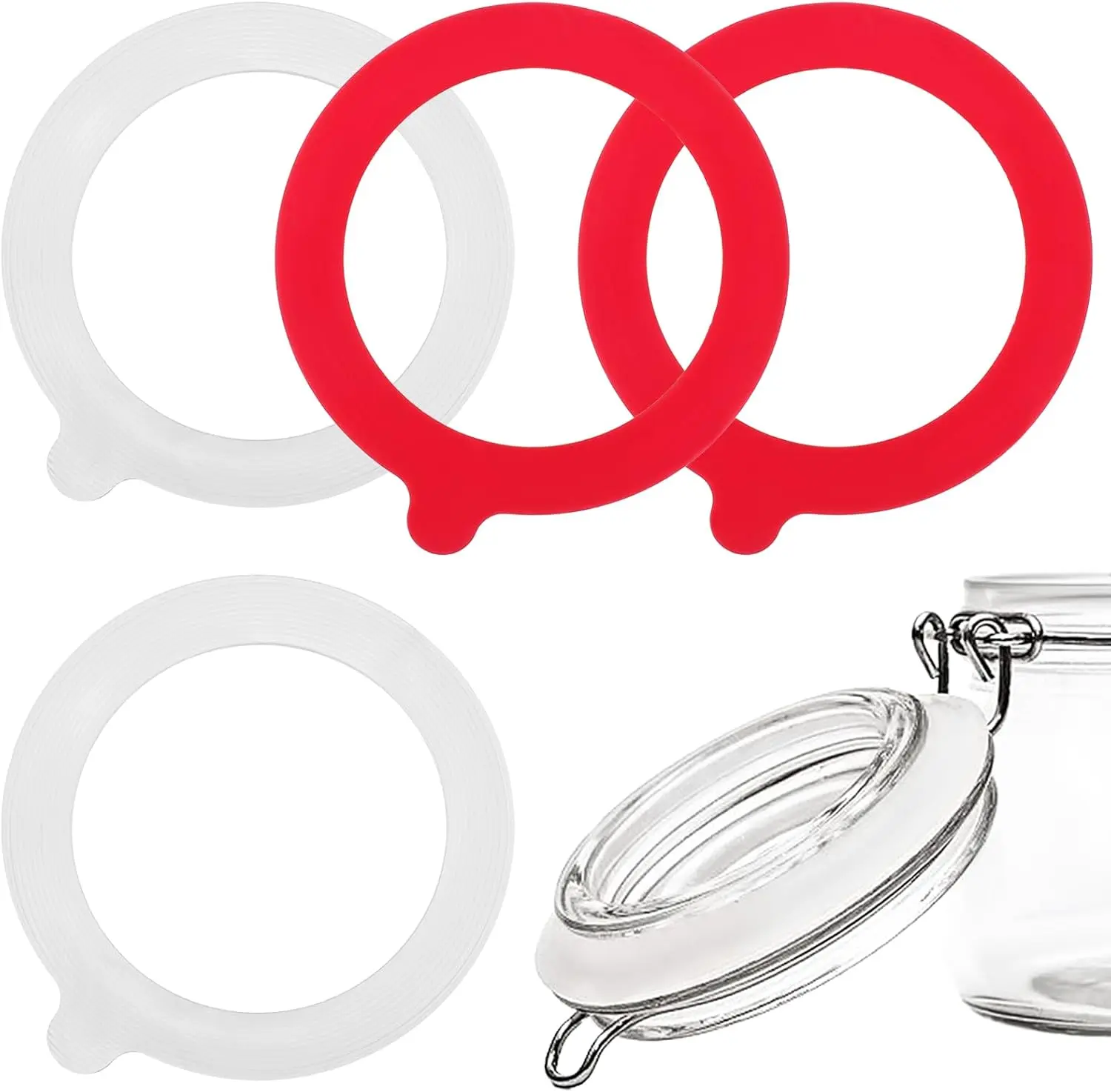 4pcs 4.5 Inch Silicone Replacement Gaskets for Glass Jars Silicone Gasket Sealing Rings for 3.5 Inch Mouth Glass Jars