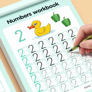 Control Pen Writing Practice Sheet Set, 48 Pages for Kids Ages 0-100 Number Tracing Book, Dot Matrix Copybook for Home School Early Math Learning Learning Materials