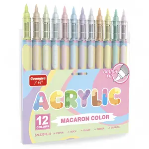GuangNa Acrylic Marker Pen Set Macaron Colors for Artwork & School Supplies Versatile Drawing Pens for Artists Students Artist Bundle