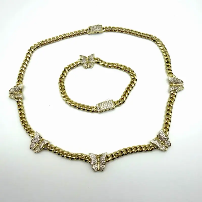 Mariposas Set cadena 17.5 inch - pulsera 7.5inch