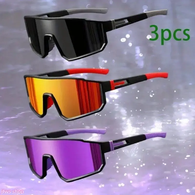 3 Pack 2026 New  Large Frame Polarized Sunglasses for Men With Lightweight Design UV Protection Bold Black Wraparound Style Non Slip Nose Pads Ideal for Fishing Driving Cycling and Daily Wear Light Luxury Cool US Design
