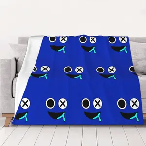 Blue Face-Rainbow-Friends Blankets Video Game Plush Awesome Breathable Throw Blanket for Bed Sofa Spring/Autumn