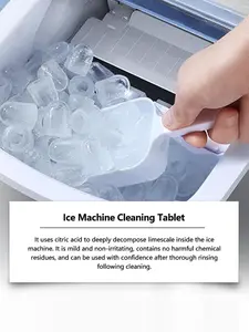 Ice Maker Cleaner Tablets 12-24 Count Food-Grade & Nickel-Safe Descaler for Countertop Portable & Commercial Machines