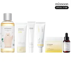 mixsoon Brightening & Radiance Skincare Set - Toner Pad, Eye Cream, Vitamin C Cream, Vitamin C 2.0 Serum, Sunscreen SPF 50 (Bean-Infused Line)