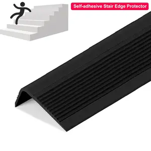L-shaped Anti Slip Strip, 1 Count Self Adhesive Stairs Anti-collision Protection Strip, PVC Wrapped Corner Pressure Edge Strip, Stairs Anti-slip Strip for Home Interior