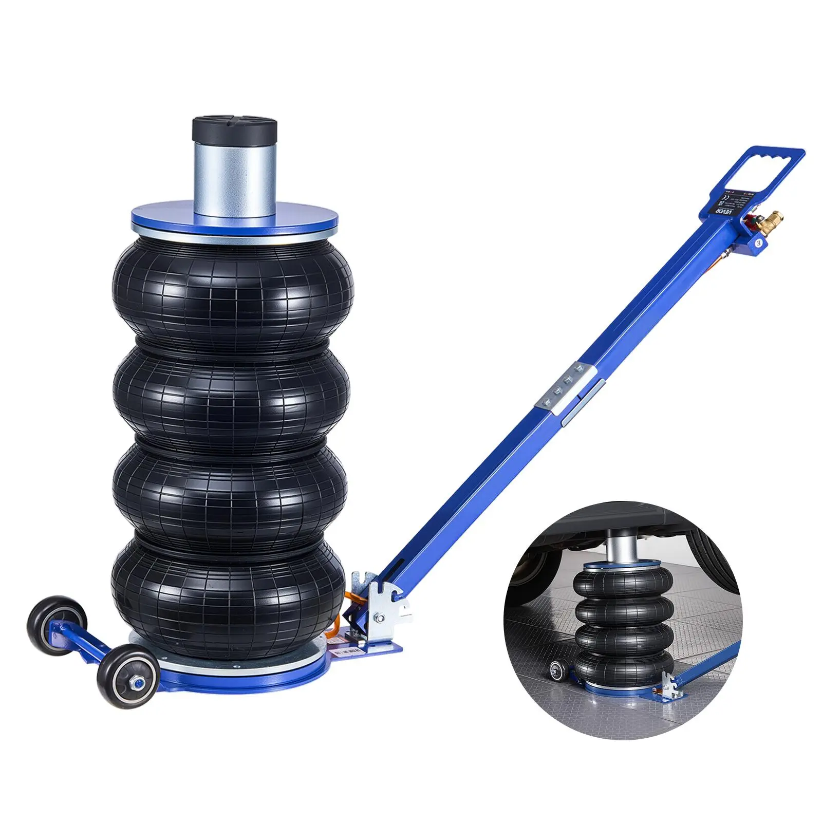 【summerfinds】VEVOR Air Jack, 6 Ton/13227 lbs Airbag Jack, Lift Up to 26.5 inch with Heightened Column, Adjustable Handle & Thick Rubber Pad, 2-5 s Fast Lifting Pneumatic for Car, SUV, Pickup Truck Repair, Garage