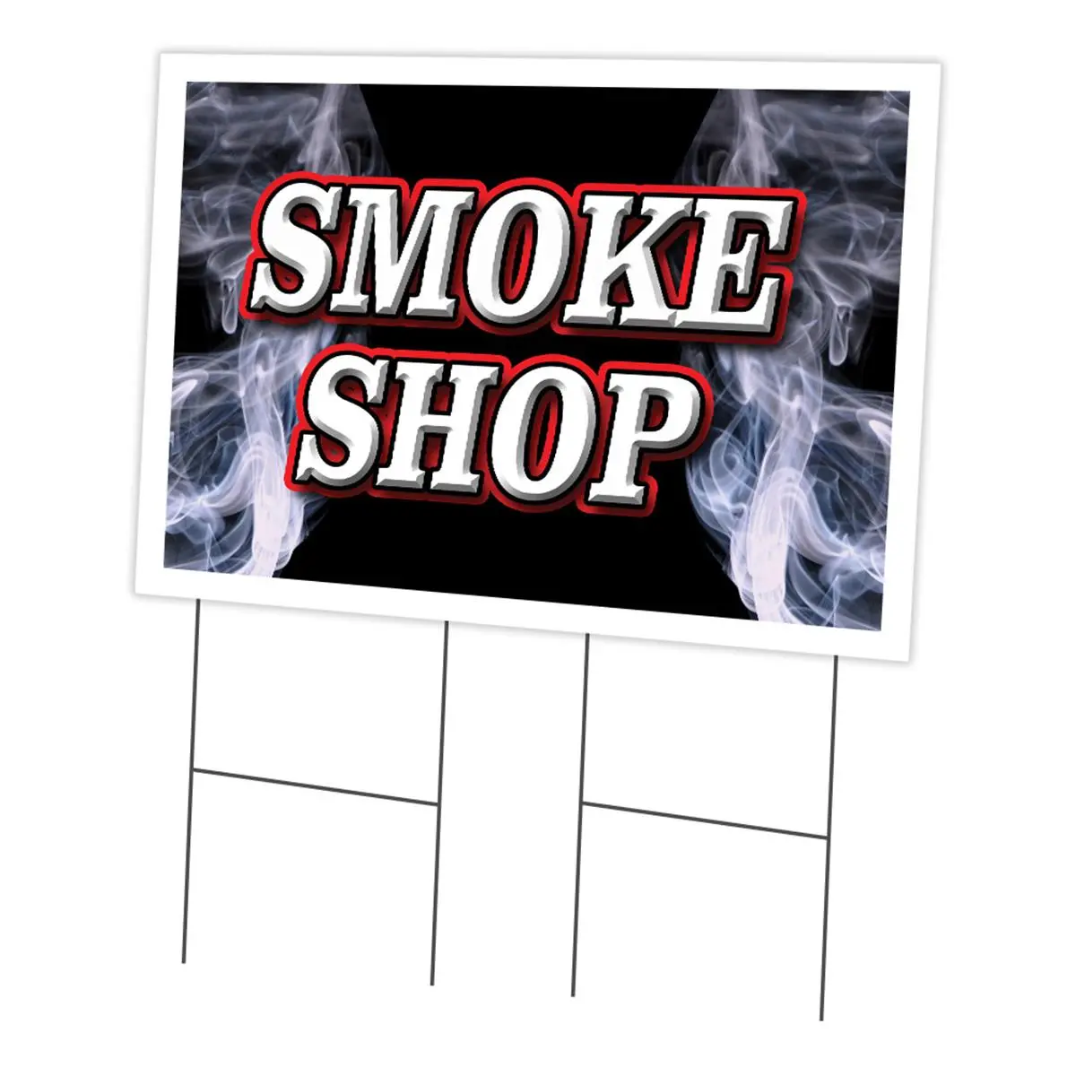 212 MAIN Double-Sided Outdoor Vinyl Corrugated Plastic Smoke Shop Yard Sign, 24x36 in, with Stake, Home Decor Plaque