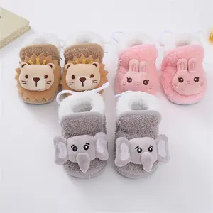 CPZVUCAK Newborn Infant Baby Girls Boys Warm Fleece Winter Booties Soft Sole Non-Slip First Walkers Slippers Shoes