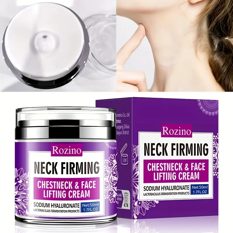 Rozino Neck Firming Cream - Lightweight Moisturizing Hydrating Formula for Firm Neck Chest & Face - Daily Moisture Enhancer - 50ml