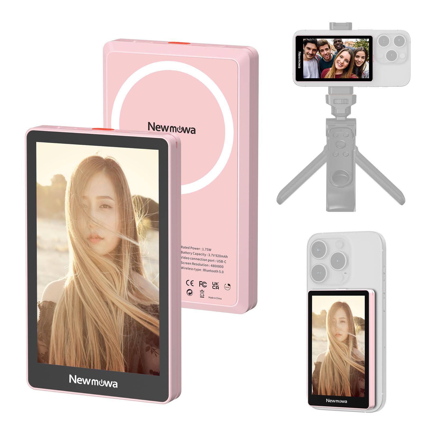 Newmowa Magnetic Phone Vlog Selfie Monitor Screen, Only for iPhone, 1080P Wireless Recording, Using Phone Back Camera for Selfie Vlog Live Stream TikTok, (Support 4K 30fps Wired Recording) #SummerWins #DealsForYouDays summerwins