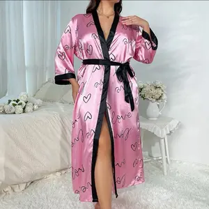 Love Spell Satin Robe Belt Comfort Fabric Fit Lightweight Womenswear Adjustable Breathable Pink