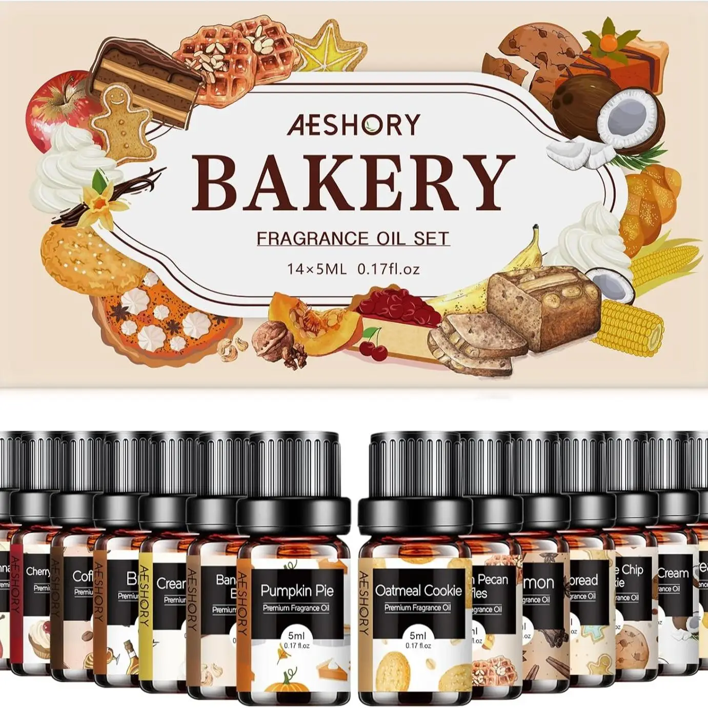 Bakery / Hotel / Floral / Woody / Fruit Essential Oils Set (14×5ml) – Natural Fragrance Oils for Aromatherapy Diffusers & Candle Making