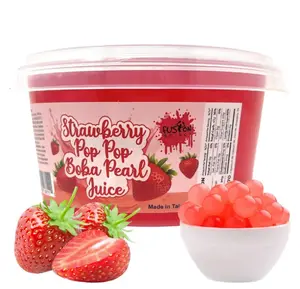 Fusion Select Boba Bursting Bobaz Popping Bobaz Pearls Fruit Tea Snack Toppings (490 Grams, Strawberry)
