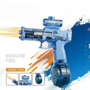 LED Electric Toy Water Gun with Flame Light Effect, Rechargeable Lithium Battery, Safe Outdoor Toy for Adults and Kids, Summer Party Gift