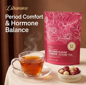 [Valentine Gift] Period Cramp Relief Tea – Red Sugar, Longan, Jujube, Ginger, Rose & Goji | Hormone Support