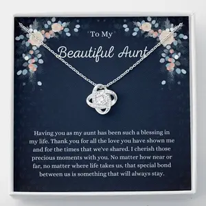 Personalized Aunt Necklace, Birthday Gift For Aunt, Aunt Jewelry, Present for Aunt, Christmas gift for Aunt, to my beautiful Aunt, love knot necklace