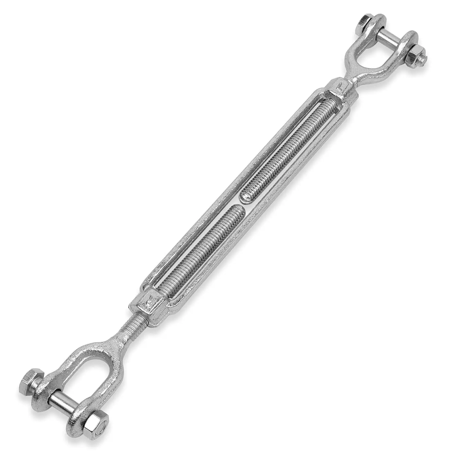 Hot Dipped Galvanized Steel Jaw and Jaw Turnbuckle - Heavy Duty Turnbuckle, 1/2" Threaded Diameter x 18 for Shade Sail Cables Wire Clotheslines - Durable,Weather Resistant