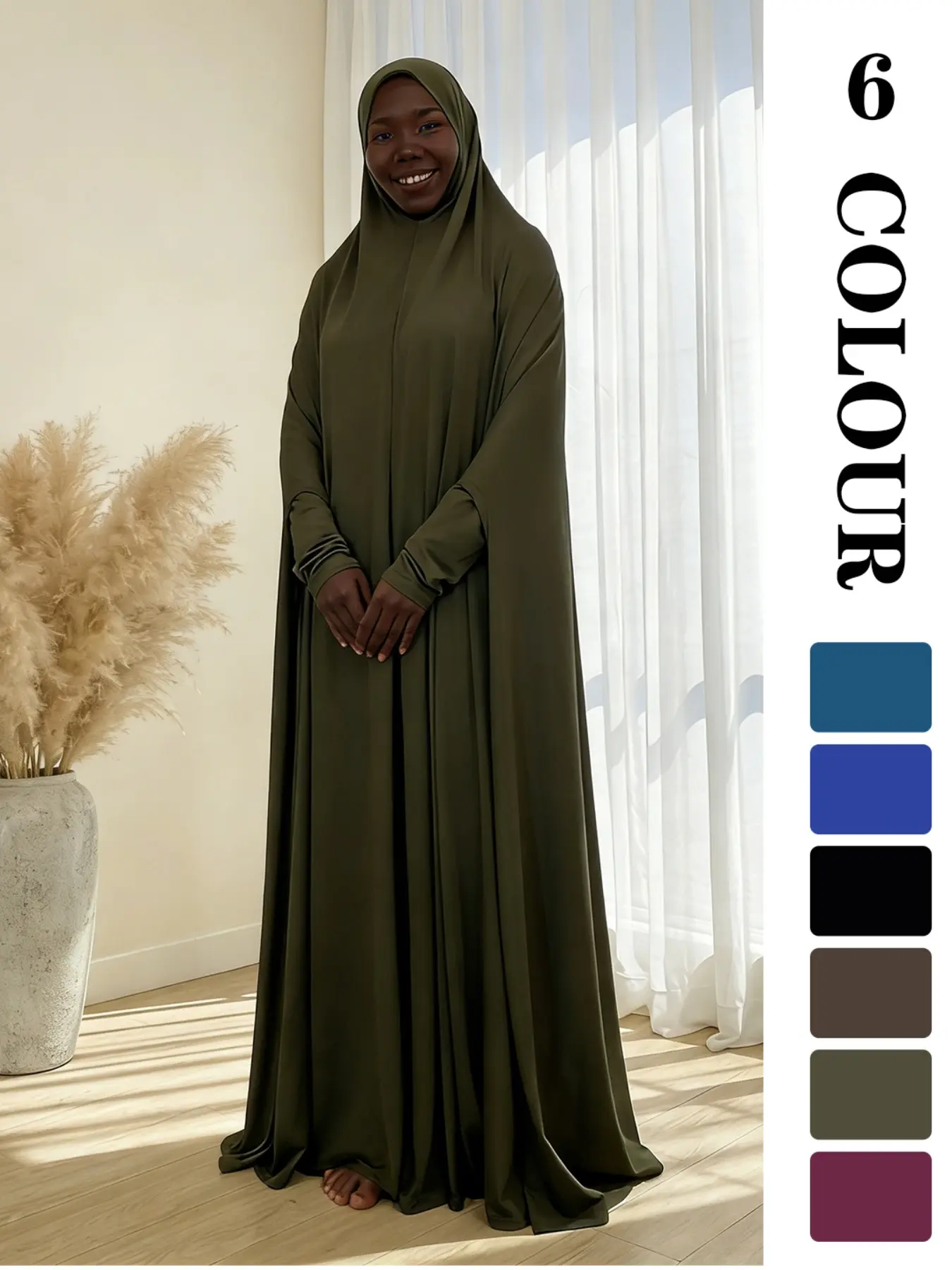 Muslim Sleepwear, Modest Fashionable Hooded Abaya Home Wear, Islamic Clothing, Modesty Muslim Clothing, 6 Colors 3 Sizes, High-Quality Fabric, Unique Charm!