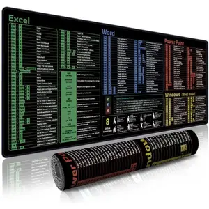 Office Shortcut  Pad - 200+ Hotkeys for Excel//PPT/Windows, 31.5"x11.8" XL,  Anti - Slip Stitched Edge, 8 Desk Exercises for Efficiency