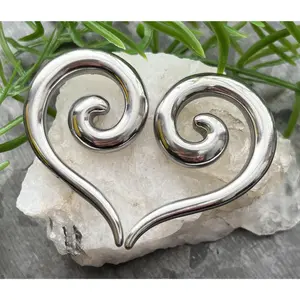 PAIR of Beautiful Surgical Steel Spiral Hanging Tapers Expanders