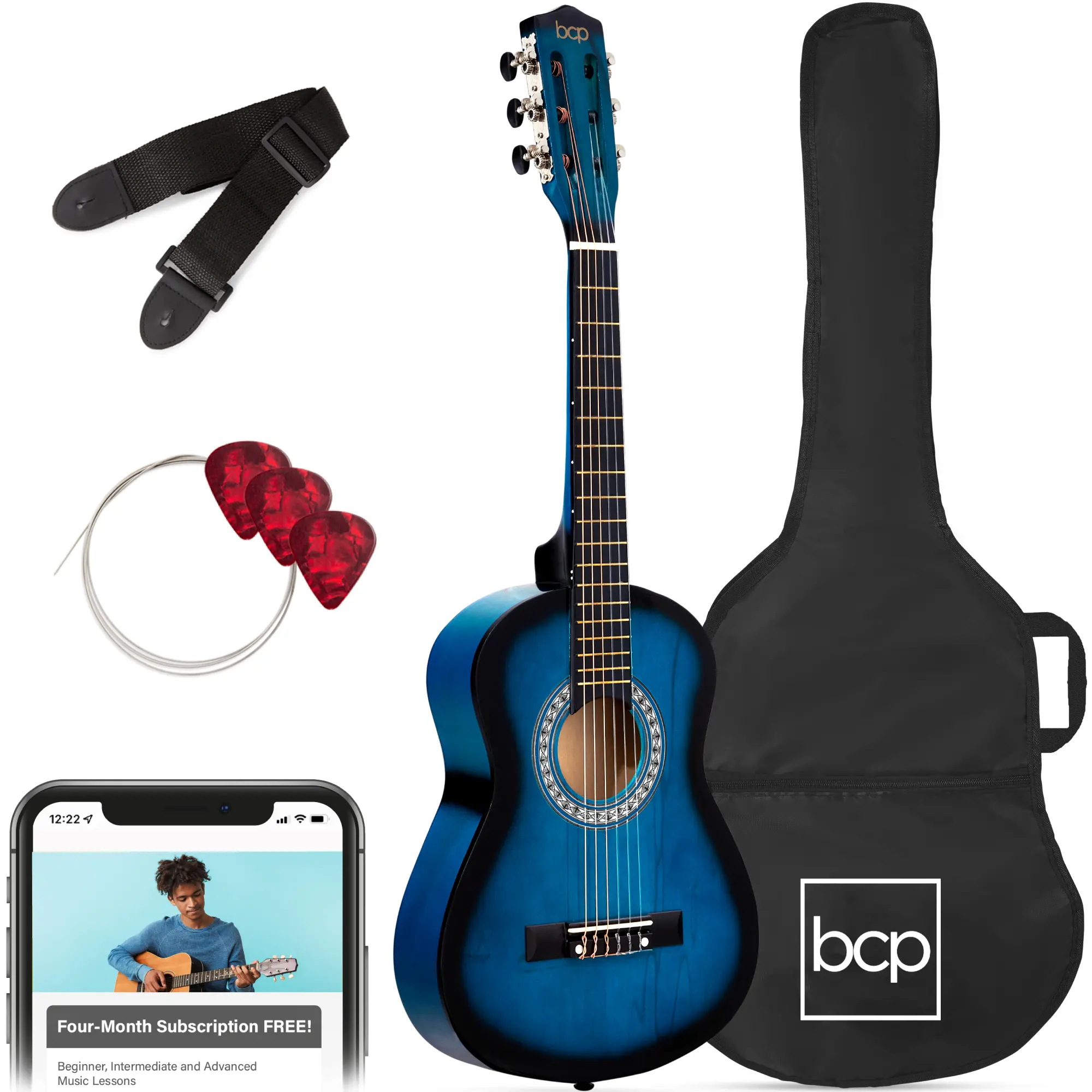 Best Choice Products 30in Kids Acoustic Guitar Beginner Starter Kit w/ Strap, Case, Strings Best Choice Products 30in Kids Acoustic Guitar Beginner Starter Kit w/ Strap, Case, Strings