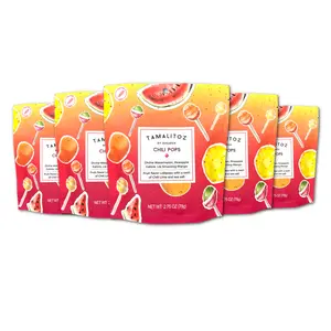 Tamalitoz Chili Pops 5 Pack Lollipop Spicy Variety Pack Mango Pineapple Watermelon Candy