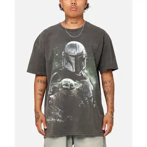 Star Wars The Mandalorian Heavyweight T-Shirt Black Wash