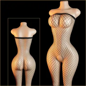 Elegant Off-Shoulder Fishnet Jumpsuit with Unique Chic Design for Women, Versatile and Stylish Black Womenswear